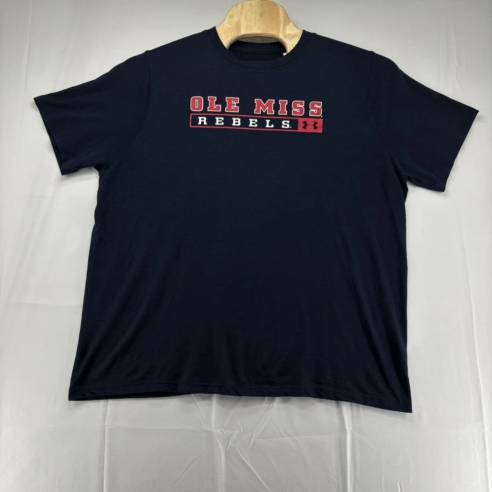 Under Armor Ole Miss Rebels Navy T-Shirt Size XL